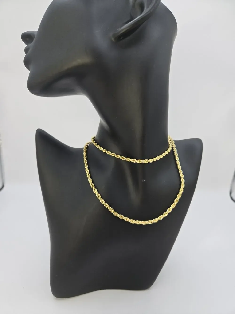 14K Yellow Gold Plated Rope Chain Necklace 3mm 26” Twisted Unisex – 21g – NEW